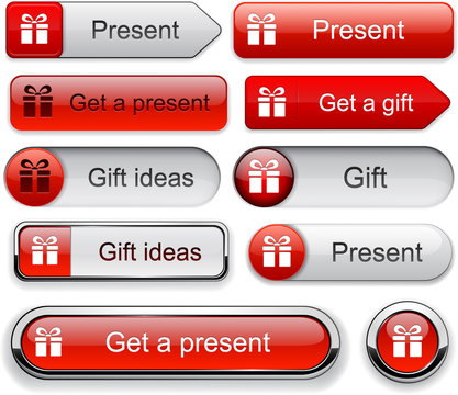 Gift high-detailed modern buttons.