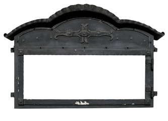 Metal Sign on the wall. Object isolated on white, with clipping