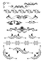 set: calligraphic design elements and page decoration