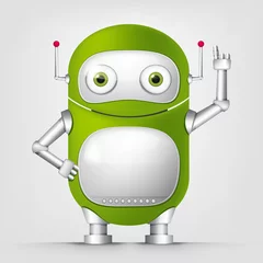 Abwaschbare Fototapete Roboter Zeichentrickfigur Android