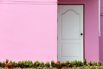 frontdoor of pink house