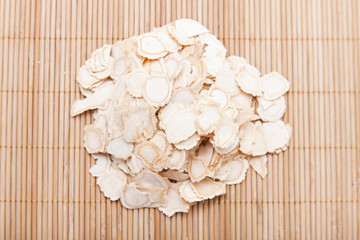 Ginseng on the bamboo mat