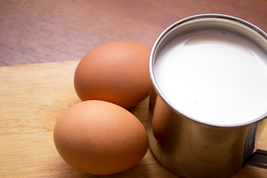 cup of milk and two eggs