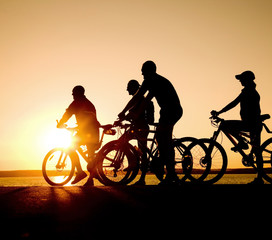 Fototapeta premium teens on bicycles