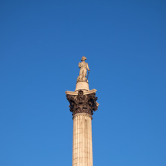 Nelson's column in Trafalgar square, London
