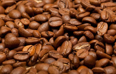 Roasted coffee beans background