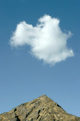 mountain with clouds
