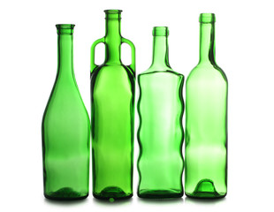 Green wine bottles