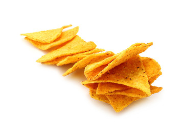 Mexican nachos on white background