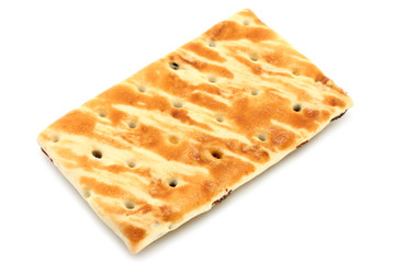 Single cookie on white background