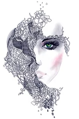 Foto op Plexiglas abstract woman face © ankdesign