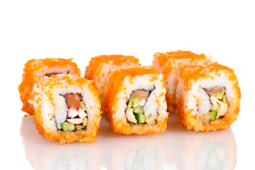 delicious sushi isolated on white