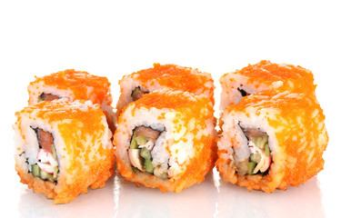 delicious sushi isolated on white