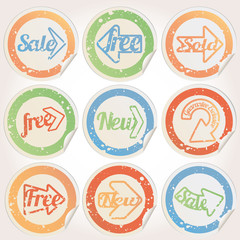 Set sticker vector grunge