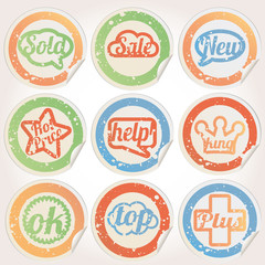 Fototapeta premium Set sticker vector grunge
