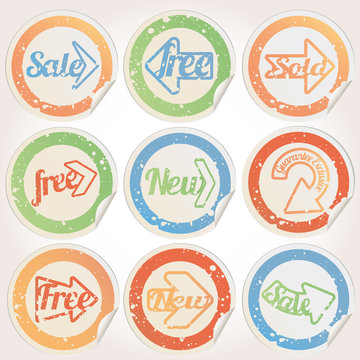 Set sticker vector grunge