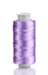 Violet bobbin thread isolated on white