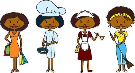 Cute African-American Housewifes (color version)