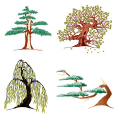 Vector icons for trees