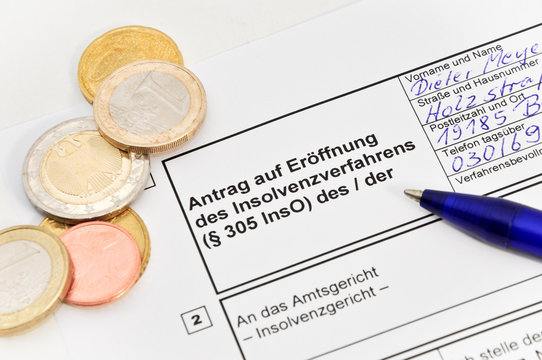 Antrag auf Er&ouml;ffnung des Insolvenzverfahrens