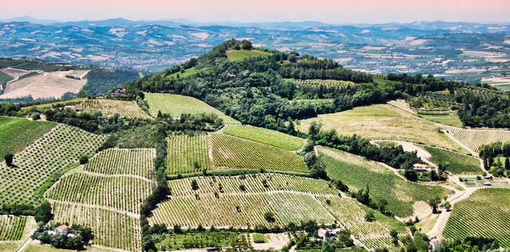 Rural countryside landscape in Forli, Italy
