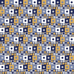 Abstract retro pattern with circles and squares
