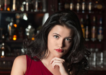 Fototapeta premium Girl at a bar