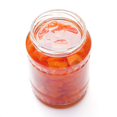 Jar with Homemade Quinces Jam Delicacy