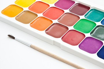 Multicoloured  watercolour paint