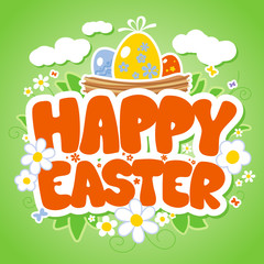 Happy Easter card template.