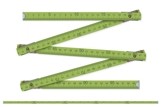 green carpenter's measure - vector illustration