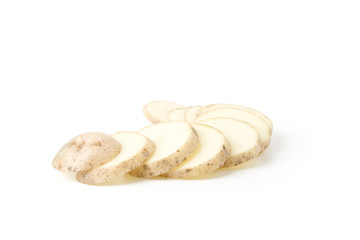 Sliced potatoes