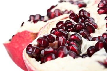 closeup of fresh pomegranate