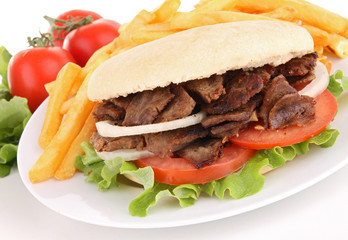 kebab and french fries