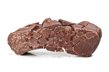 closeup of cracked chocolate candy