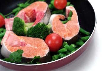 frying salmon