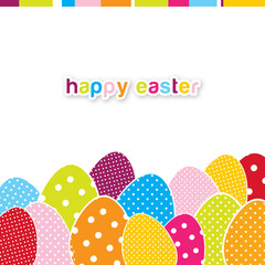 easter card with colorful eggs