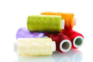 bright bobbin thread isolated on white.