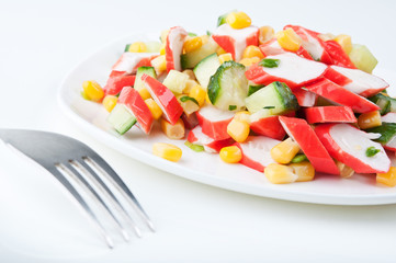 salad on a white plate
