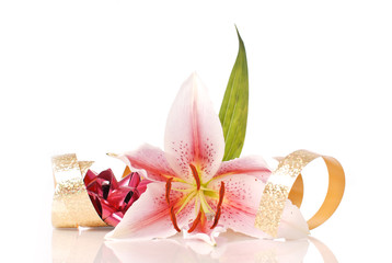 Lily Flower with Ribbon and Bows