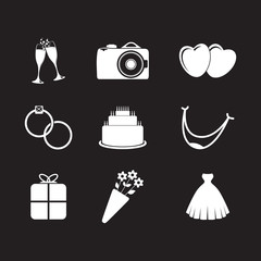 set of wedding symbols