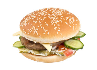 hamburger isolated on white