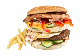 hamburger isolated on white