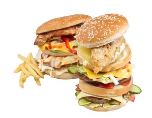 hamburger isolated on white