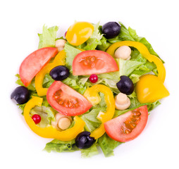 A healthy meal - salad with green salad and vegetable