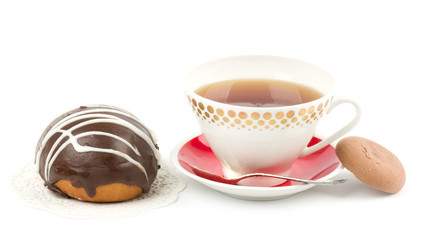 Beautiful tea set with cupcakes