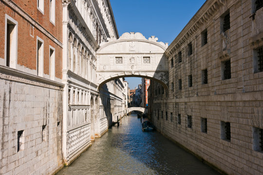 The famous bridge of Sighs in Venice