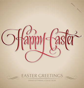'happy easter' hand lettering (vector)