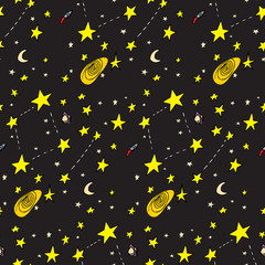Fototapeta premium Seamless Space Pattern