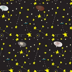 Rolgordijnen Galactisch naadloos patroon © theblackrhino